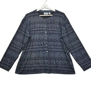 Chicos Women Tunic 3 XL Black Glitter Geometric Slinky Travel Flowy Long Sleeve‎